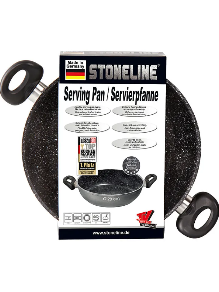 Stoneline Kochgeschirr<Servierpfanne in Schwarz - Ø 28 cm