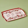 BELLA MAISON Aufbewahren & Servieren<Serviertablett "Jolly" in Weiß/ Rot - B(31) x (L)43 cm