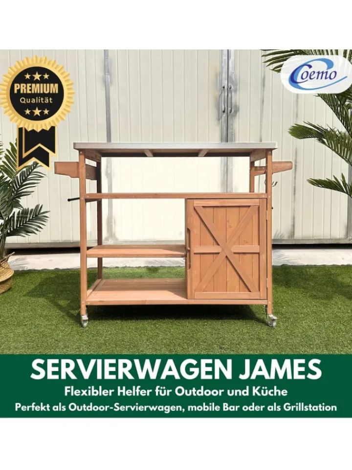 Coemo Gartenmöbel<Servierwagen James Kücheninsel/-wagen in Braun