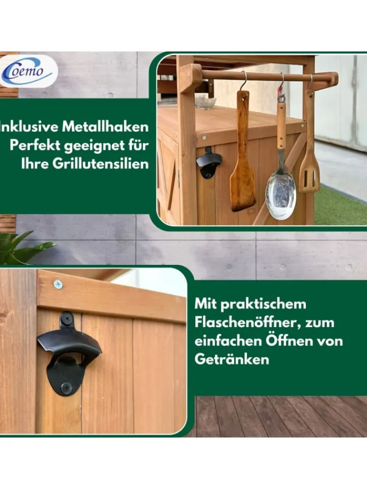 Coemo Gartenmöbel<Servierwagen James Kücheninsel/-wagen in Braun