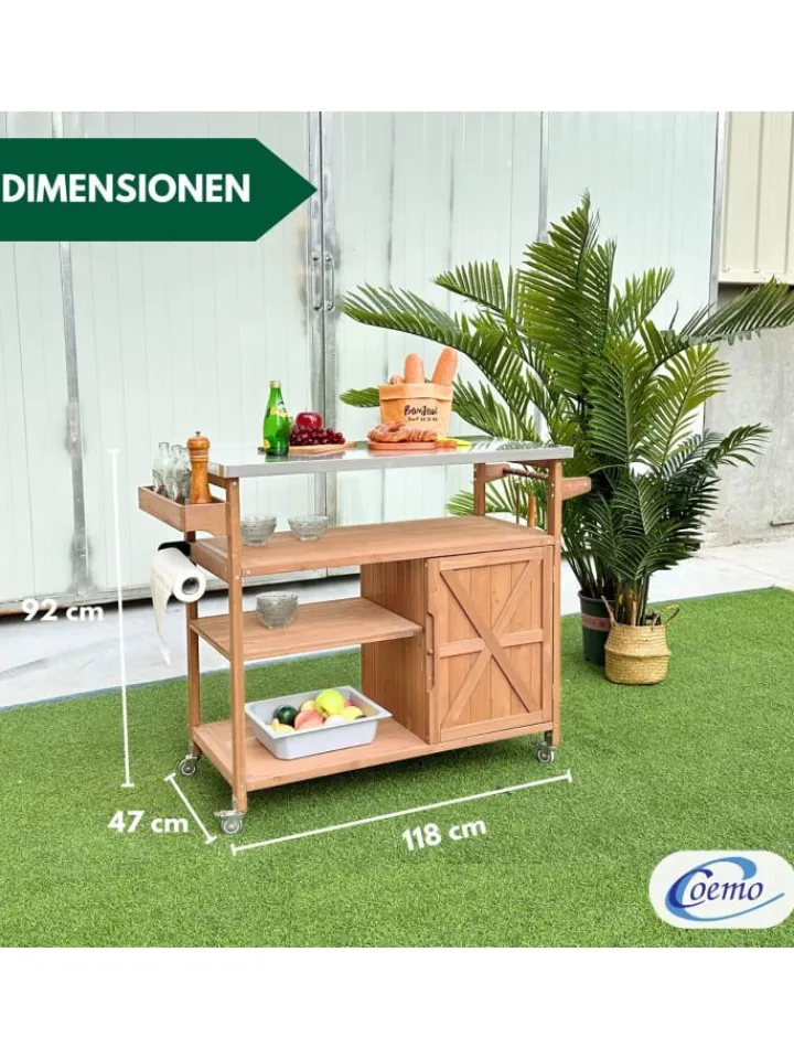 Coemo Gartenmöbel<Servierwagen James Kücheninsel/-wagen in Braun