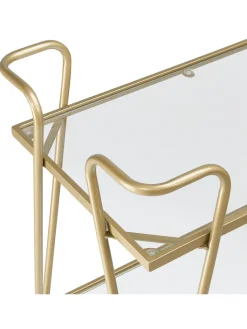 Beliani Tische<Servierwagen NOTI in Gold/Transparent - (W) 76 x (H) 83 x (L) 45 cm