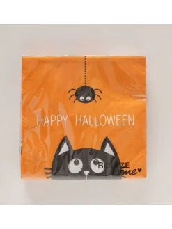 Boltze Tisch- & Küchentextilien<Servietten "Kitty" in Orange/ Schwarz - 20 Stück