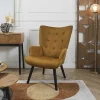 Rétro Chic Sitzmöbel<Sessel ''Giulia'' in Gelb - (B)68 x (H)96 x (T)75 cm