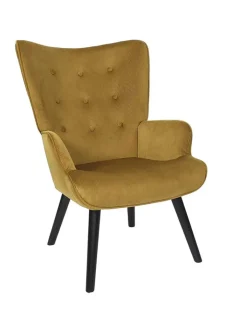 Rétro Chic Sitzmöbel<Sessel ''Giulia'' in Gelb - (B)68 x (H)96 x (T)75 cm