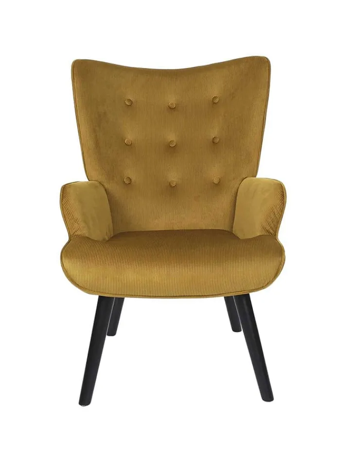 Rétro Chic Sitzmöbel<Sessel ''Giulia'' in Gelb - (B)68 x (H)96 x (T)75 cm