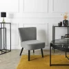 HYGGE Sitzmöbel<Sessel "Giulia" in Grau - (B)55 x (H)76 x (T)63 cm