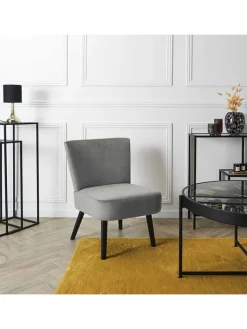 HYGGE Sitzmöbel<Sessel "Giulia" in Grau - (B)55 x (H)76 x (T)63 cm