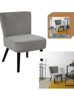 HYGGE Sitzmöbel<Sessel "Giulia" in Grau - (B)55 x (H)76 x (T)63 cm