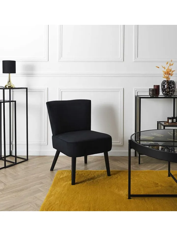 Rétro Chic Sitzmöbel<Sessel in Schwarz - (B)55 x (H)76 x (T)63 cm
