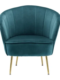 Kayoom Sitzmöbel<Sessel "Poola" in Petrol - (B)67 x (H)78 x (T)76 cm