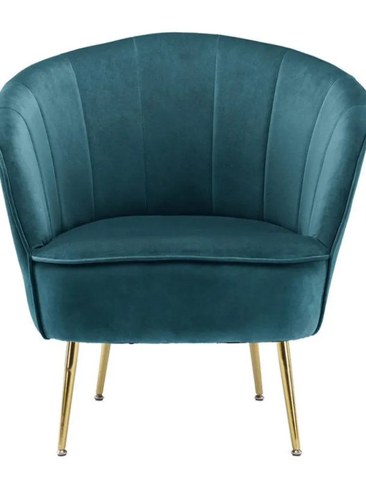 Kayoom Sitzmöbel<Sessel "Poola" in Petrol - (B)67 x (H)78 x (T)76 cm