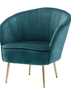Kayoom Sitzmöbel<Sessel "Poola" in Petrol - (B)67 x (H)78 x (T)76 cm