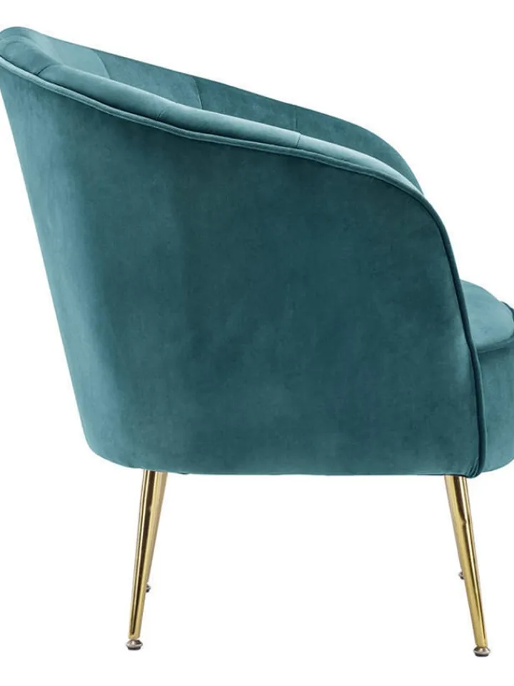 Kayoom Sitzmöbel<Sessel "Poola" in Petrol - (B)67 x (H)78 x (T)76 cm