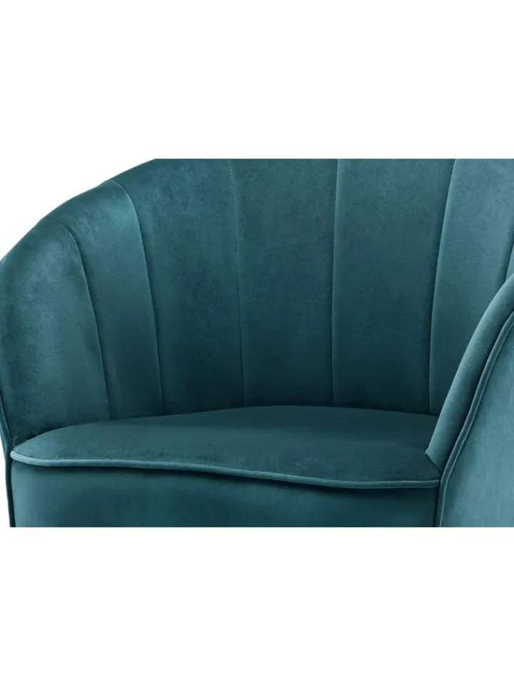 Kayoom Sitzmöbel<Sessel "Poola" in Petrol - (B)67 x (H)78 x (T)76 cm