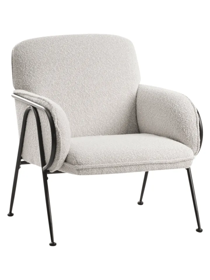 Beliani Sitzmöbel<Sessel TRYSNES in Beige/Schwarz - (W) 74 x (H) 84 x (L) 75 cm