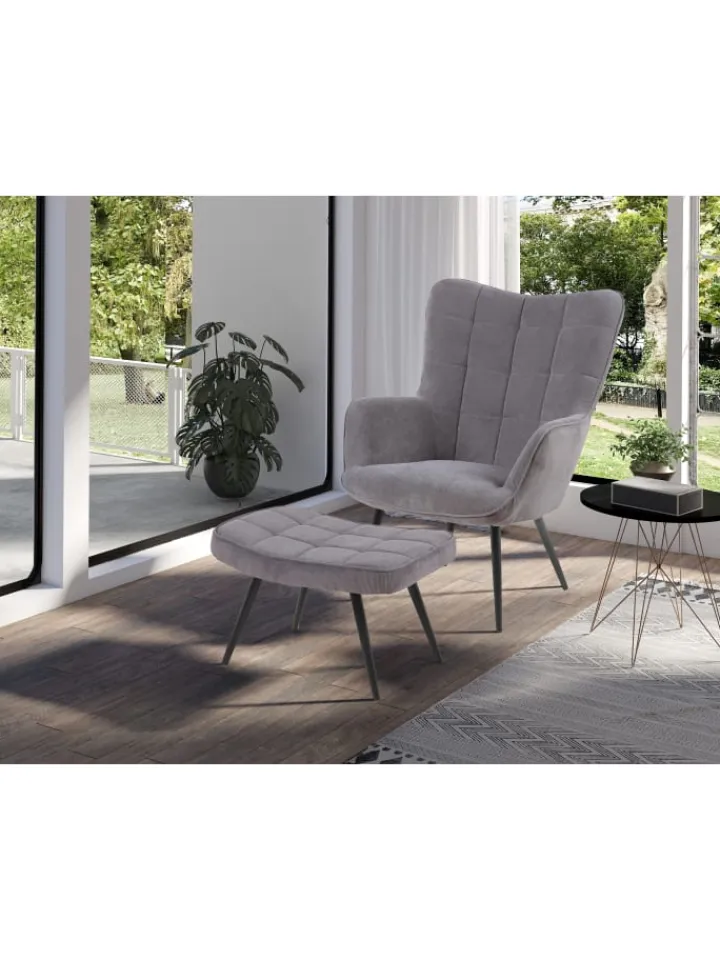 byLiving Sitzmöbel<Sessel UTA in Grau