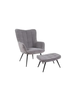 byLiving Sitzmöbel<Sessel UTA in Grau