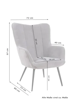 byLiving Sitzmöbel<Sessel UTA in Grau