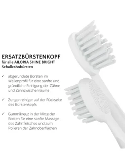 Ailoria Zahn & Mundpflege<SHINE BRIGHT Extra Clean Ersatzbürstenköpfe 6er Set in weiß