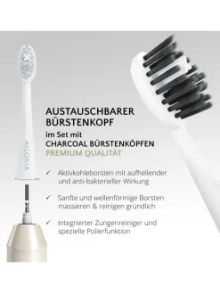 Ailoria Zahn & Mundpflege<SHINE BRIGHT SET USB-Schallzahnbürste in weiß