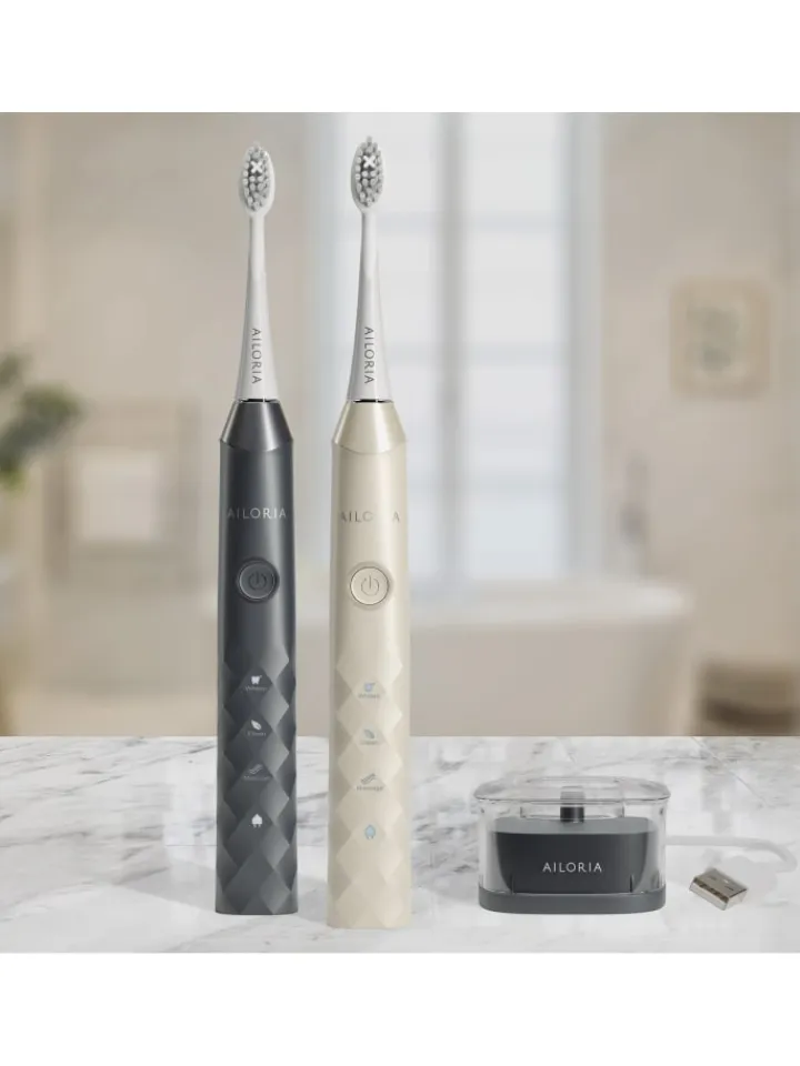 Ailoria Zahn & Mundpflege<SHINE BRIGHT SET USB-Schallzahnbürste in weiß