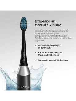 Ailoria Zahn & Mundpflege<SHINE BRIGHT USB-Schallzahnbürste in schwarz
