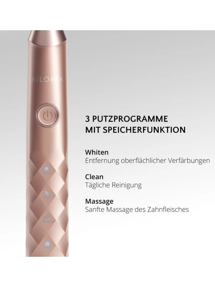 Ailoria Zahn & Mundpflege<SHINE BRIGHT USB-Schallzahnbürste in roségold