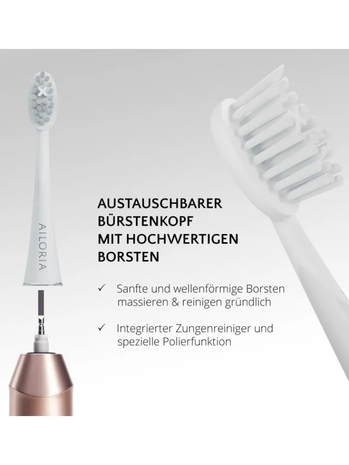 Ailoria Zahn & Mundpflege<SHINE BRIGHT USB-Schallzahnbürste in roségold