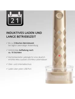Ailoria Zahn & Mundpflege<SHINE BRIGHT USB-Schallzahnbürste in gold
