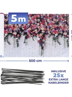 Wenko Gartenmöbel<Sichtschutz "Roses" in Grau/ Pink - (B)500 x (H)85 cm