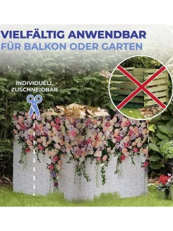 Wenko Gartenmöbel<Sichtschutz "Roses" in Grau/ Pink - (B)500 x (H)85 cm