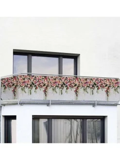 Wenko Gartenmöbel<Sichtschutz "Roses" in Grau/ Pink - (B)500 x (H)85 cm