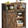 Songmics Regale & Schränke<Sideboard in Braun/ Schwarz - (B)70 x (H)80 x (T)30 cm