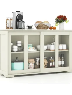 COSTWAY Regale & Schränke<Sideboard in Creme