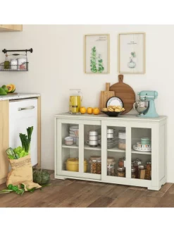 COSTWAY Regale & Schränke<Sideboard in Creme