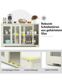 COSTWAY Regale & Schränke<Sideboard in Creme