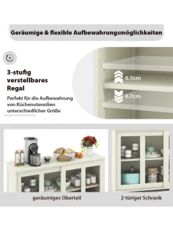 COSTWAY Regale & Schränke<Sideboard in Creme