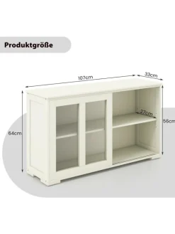 COSTWAY Regale & Schränke<Sideboard in Creme
