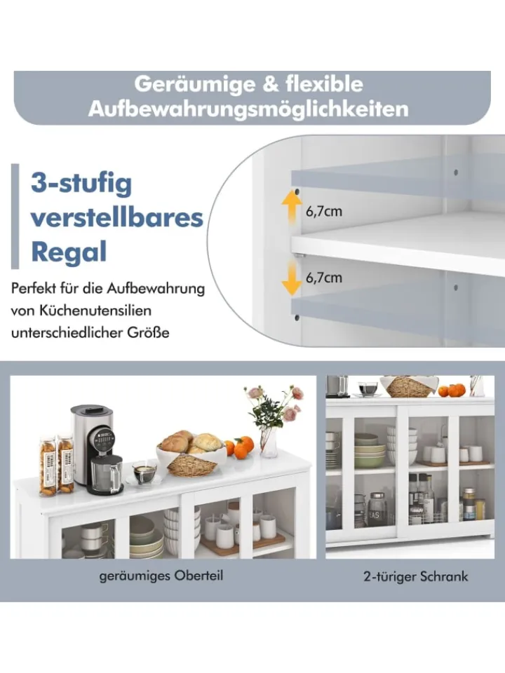 COSTWAY Regale & Schränke<Sideboard in Weiß