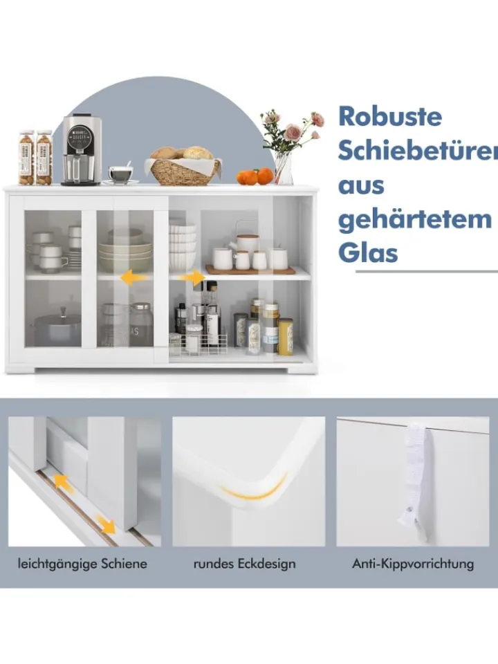 COSTWAY Regale & Schränke<Sideboard in Weiß