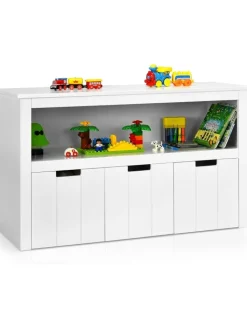 COSTWAY Regale & Schränke<Sideboard mit 3 Schubladen in Weiß