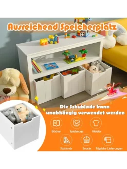 COSTWAY Regale & Schränke<Sideboard mit 3 Schubladen in Weiß