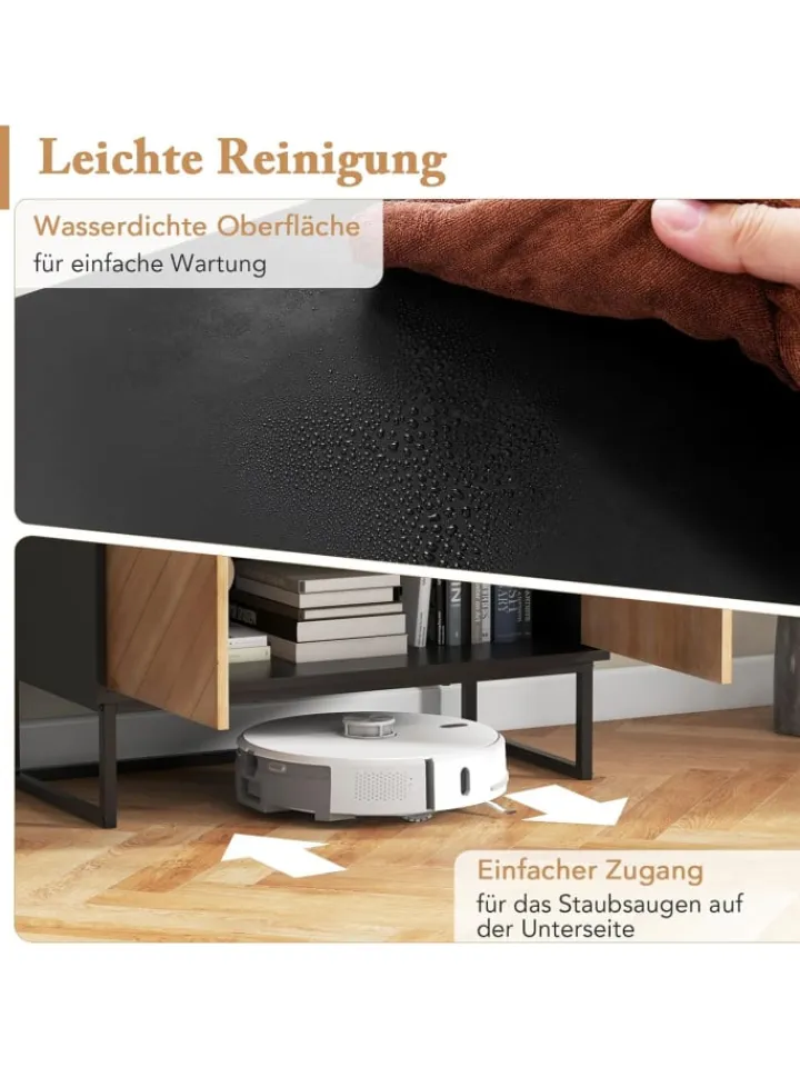 COSTWAY Regale & Schränke<Sideboard mit 2 Türen 80 x 40 x 80 cm in Schwarz
