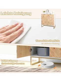COSTWAY Regale & Schränke<Sideboard mit 2 Türen 80 x 40 x 80 cm in Weiß