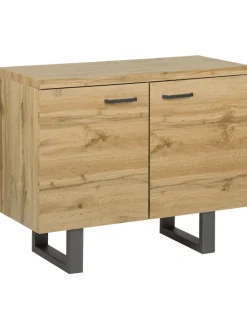 Beliani Regale & Schränke<Sideboard TIMBER in Braun/Grau - (W) 94 x (H) 79 x (L) 42 cm