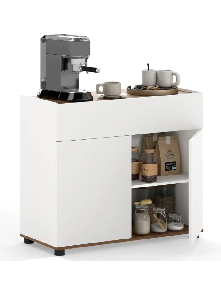 COSTWAY Regale & Schränke<Sideboard 80x35x70 cm in Weiß