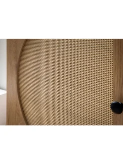 KADIMA DESIGN Regale & Schränke<Sideboard 140x80x40 cm Kommode Eiche-Dekor mit Rattan Geflecht