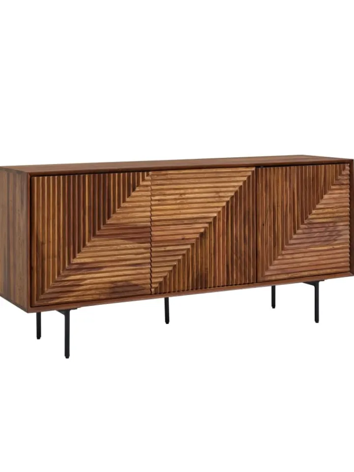 KADIMA DESIGN Regale & Schränke<Sideboard 148x72x40 cm Massivholz / Metall Anrichte, Kommode