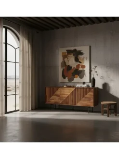 KADIMA DESIGN Regale & Schränke<Sideboard 148x72x40 cm Massivholz / Metall Anrichte, Kommode